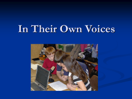 In Their Own Voices PPT