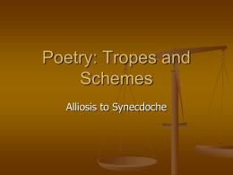 Poetry: Schemes and Tropes