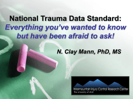 NTDS Update - NTDS - National Trauma Data Standard