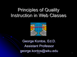 Principles of Quality Instruction in Web Classes