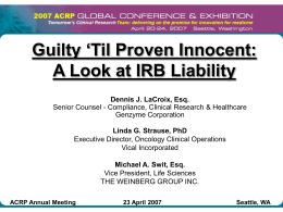 A Look at IRB Liability.