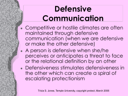 Defensive Communication