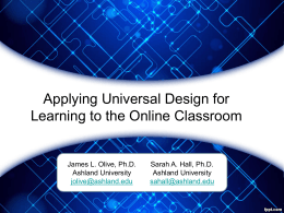 Applying Universal Design for Learning to the Online Classroom