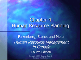 CHAPTER FOUR HUMAN RESOURCE PLANNING
