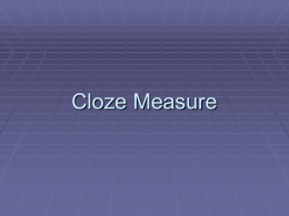 Cloze Measure