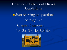 Chapter 14: Effects of Driver Conditions