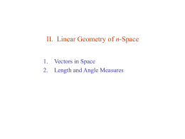 II. Linear Geometry of n-Space