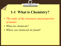 1-1 What is Chemistry? - Coal City Unit District #1