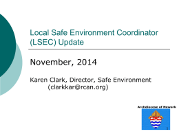 Local Safe Environment Coordinator Update