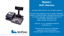 Module 1 VASC Websites - Verifone Support Portal