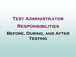 2011 FCAT CBT Test Administrator PowerPoint