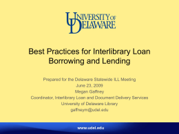Slide 1 - University of Delaware Library
