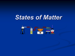 Chapter 13 States of Matter - Poplarville High Chemistry