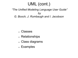 UML (cont.) “The Unified Modeling Language User Guide”