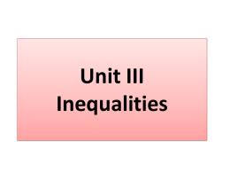 Inequalities - Hale`s Math Minions