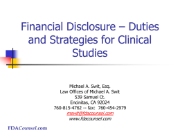 Financial Disclosure – Duties and Strategies for