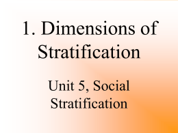 1. Dimensions of Stratification