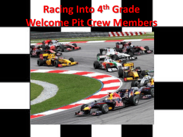 Racing Into 4th Grade Welcome Pit Crew Members - Windsor C