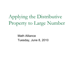 Applying the Distributive Property to Large Number