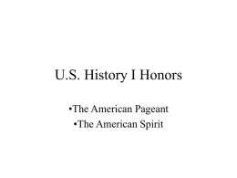 U.S. History I Honors