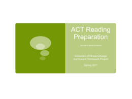 ACT READING PREPARATIONx
