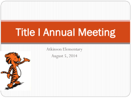Title I Annual Meeting - Coweta County Schools