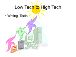 Low Tech to High Tech - Special Education Tools and Technology