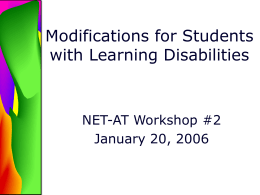 Modifications for Students with Learning Disabilities