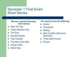 Semester 1 Final Exam Short Stories