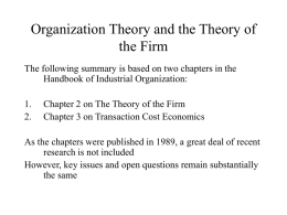 Organization Theory and the Theory of the Firm