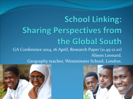 School Linking: research in Sub-Saharan African schools. Sharing