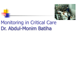 Monitoring in Critical Care