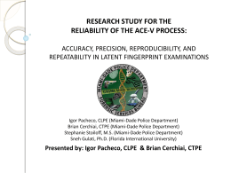 Research Study for the Reliability of the ACE-V Process