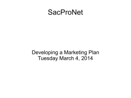 SPN Marketing Plan - Sacramento Professional Network