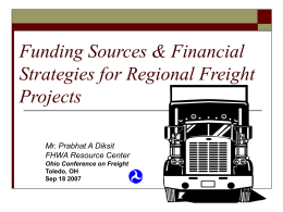 Innovative Financing for Freight Projects