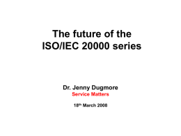 Why ISO/IEC 20000?