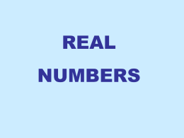 Real Numbers