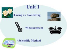 Living vs Non-living, Measurement and Scientific Method