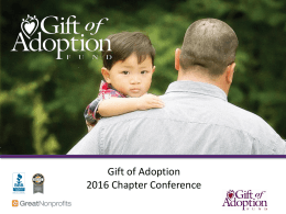 Presentation Deck - Gift of Adoption Fund