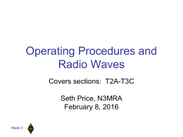 Operating Procedures and Radio Waves