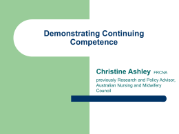 Demonstrating Continuing Competence