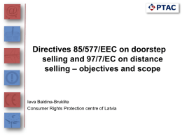 3.Scope of Directive 85/577/EEC on doorstep selling