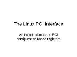 The PCI Interface