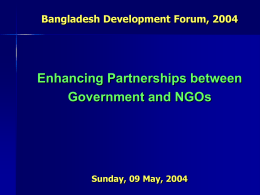 Presentation, Enhancing Partnerships between Government and