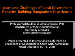Issues and Challenges of Local Government