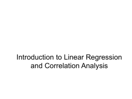 Introduction to Linear Regression and Correlation