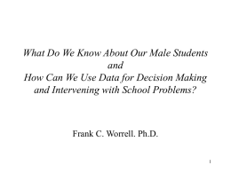 What Do We Know About Our Male Students and How Can We Use