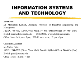 INFORMATION SYSTEMS AND TECHNOLOGY