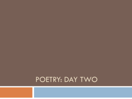 Poetry: Day Two