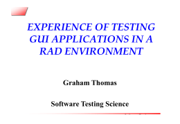 experience of testing gui applications in a rad